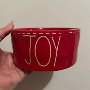 Rae Dunn Joy Christmas dog or cat bowl/candle base.